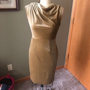 Retro style golden color cocktail dress